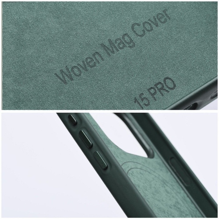 Actual product image OEM Back panel cover WOVEN MAG COVER case compatible with MagSafe for IPHONE 13 Pro Max green (Apple iPhone 13 Pro Max)
