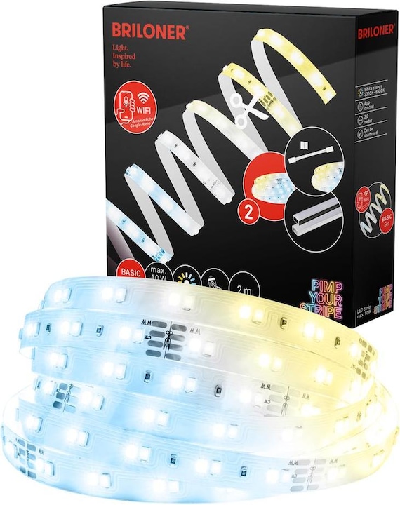 Produktbild Briloner BL7000 Starter Set Smart CCT LED Stripe, 224xLED, 2m (200 cm, Indoor)