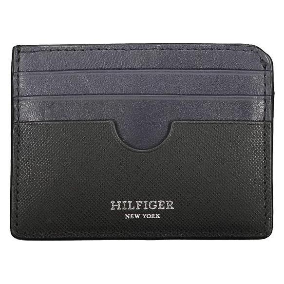 Tommy Hilfiger, Herren, Portemonnaie, Black Leather Men Wallet, Schwarz