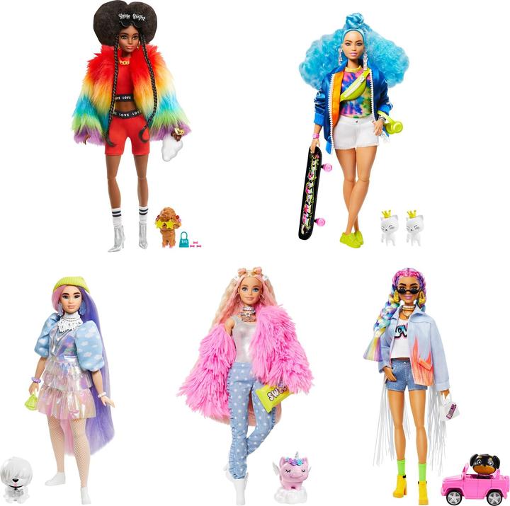 Produktbild Barbie Extra Doll - Regenbogenmantel
