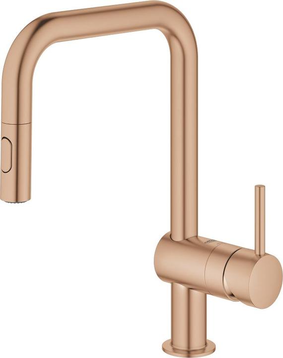 Actual product image Grohe Kitchen mixer with hand shower Minta warm sunset brushed 32322