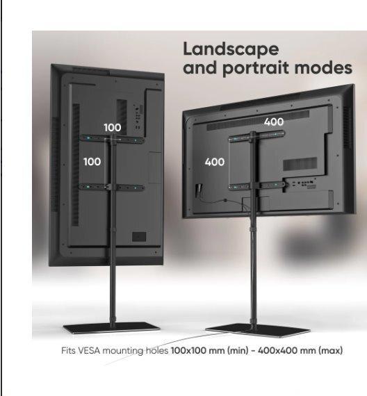 Produktbild Onkron TV SET ACC FLOOR STAND /30-60"/BLACK TS5065-B (41 kg, 30" - 60")