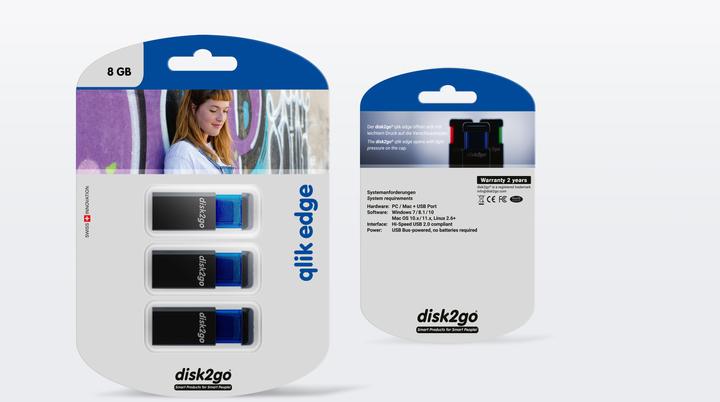 Image du produit Disk2go Qlik Edge (8 Go, USB-A)