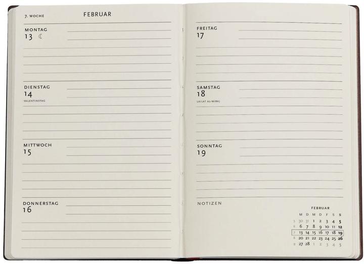 Produktbild Paperblanks PAPERBLAN Agenda Morris Vögel 2026 FD0676-4 1W/2S HOR Mini SC DE 9.5x14cm (1 Woche / 2 Seiten)