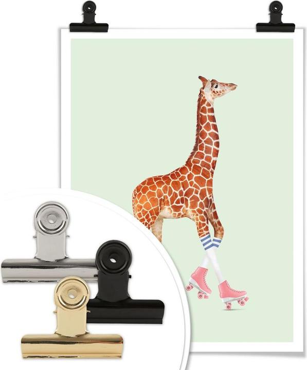 Produktbild Trenddeko Rollerskating Giraffe (24 x 30 cm)