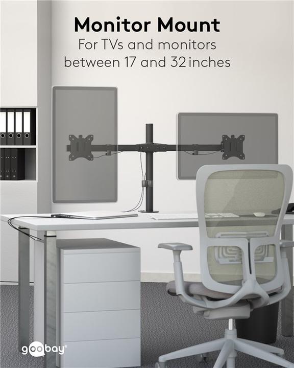Actual product image Goobay Doppel-Monitorhalterung (Table, 32", 9 kg)