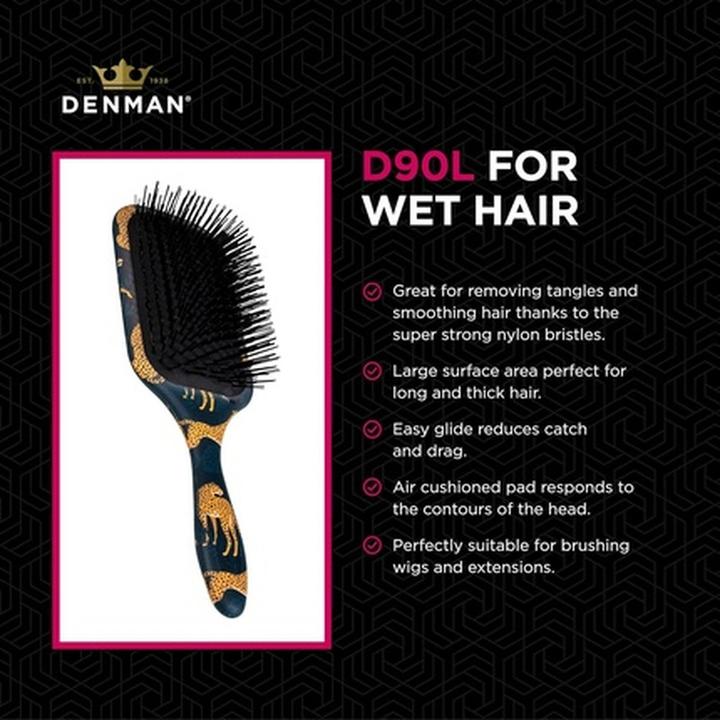 Produktbild Denman Tangle Tamer Ultra Detangling Paddle Brush for Curly Hair and Black Natural Hair D90L Tiger P