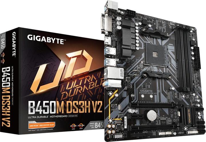 Actual product image Gigabyte B450M DS3H V2 (AM4, AMD B450, mATX)