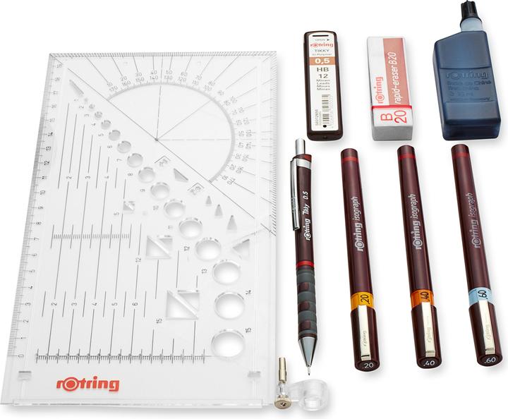 Actual product image Rotring Isograph ink pen college set (Multicoloured, 3 x)