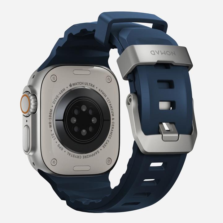 Actual product image Nomad Rocky Point Band 42/44/45/49mm Atlantic (24 mm, Leather, Plastic, Titanium)