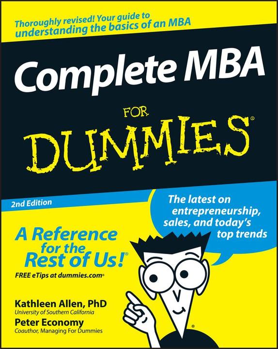 Produktbild Complete MBA For Dummies (Englisch, Kathleen Allen, Peter Economy, 2008)