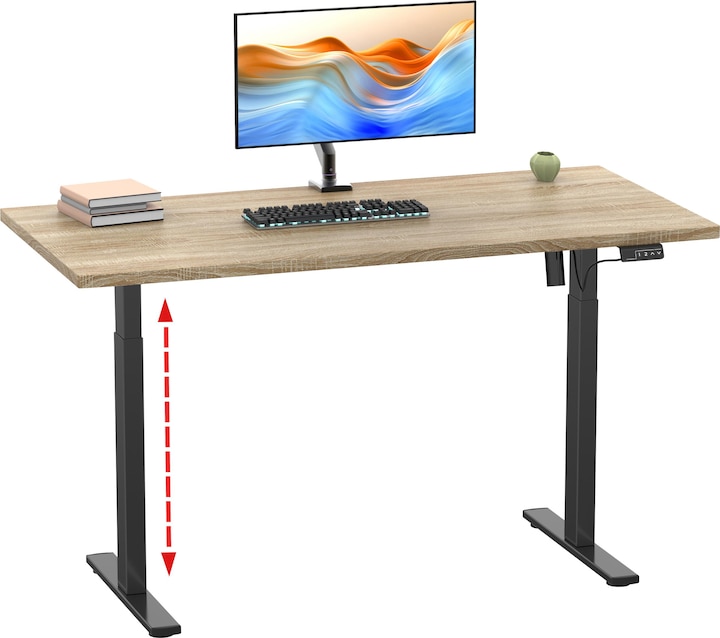 Actual product image VCM Desk adjustable Lona 110x50 sw (110 x 50 x 120 cm)