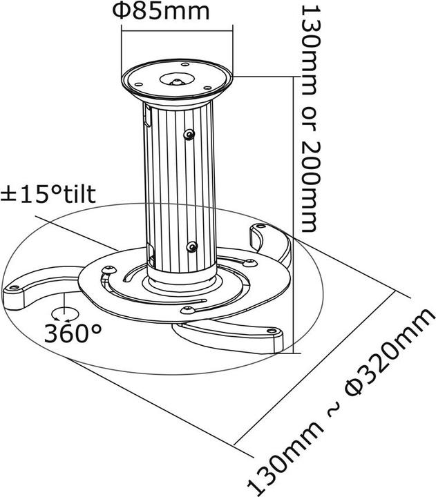 Actual product image Neomounts Ceiling mount beamer C-80 (Ceiling)
