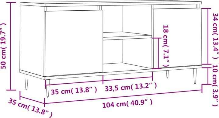 Produktbild vidaXL TV-Schrank (35 x 35 x 50 cm)