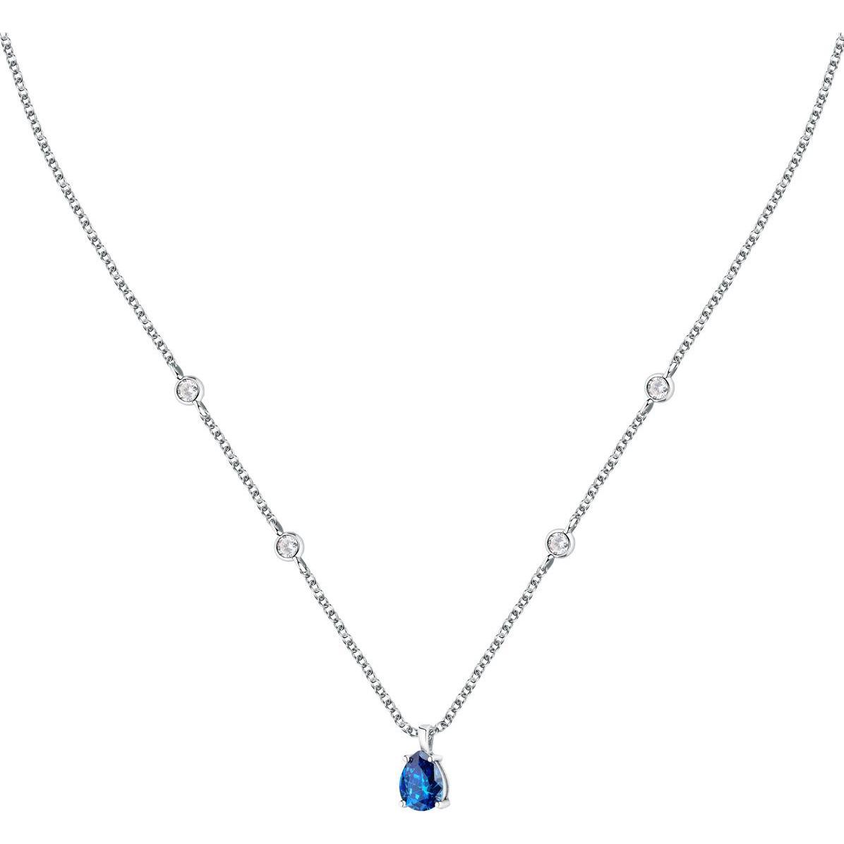Morellato, Halsschmuck, Elegant silver necklace with zircons Tesori SAIW191, (Silber 925)