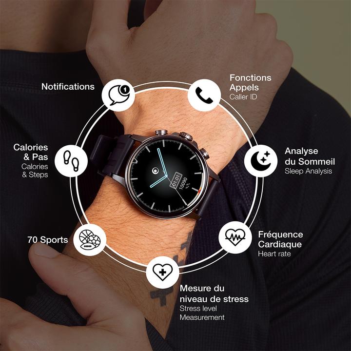 Produktbild Bigben SMARTWATCHROUNDBKBK Smartwatch