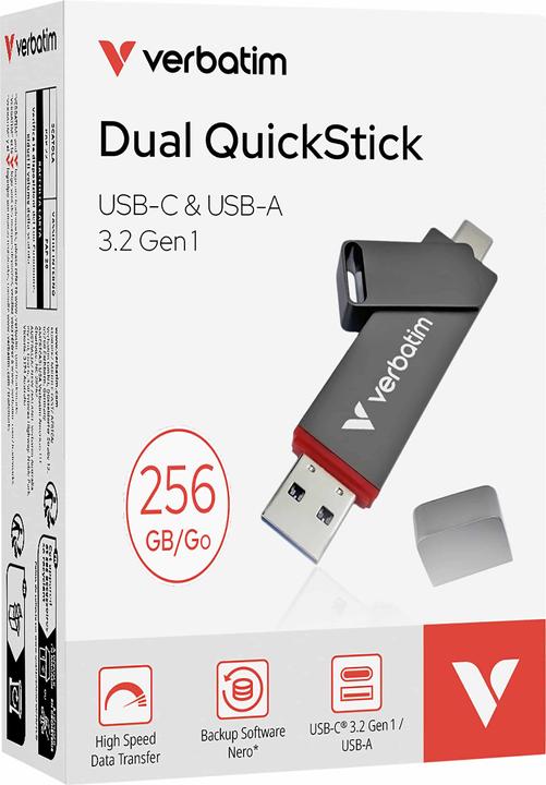 Immagine prodotto Verbatim Dual QuickStick (256 GB, USB 3.2)