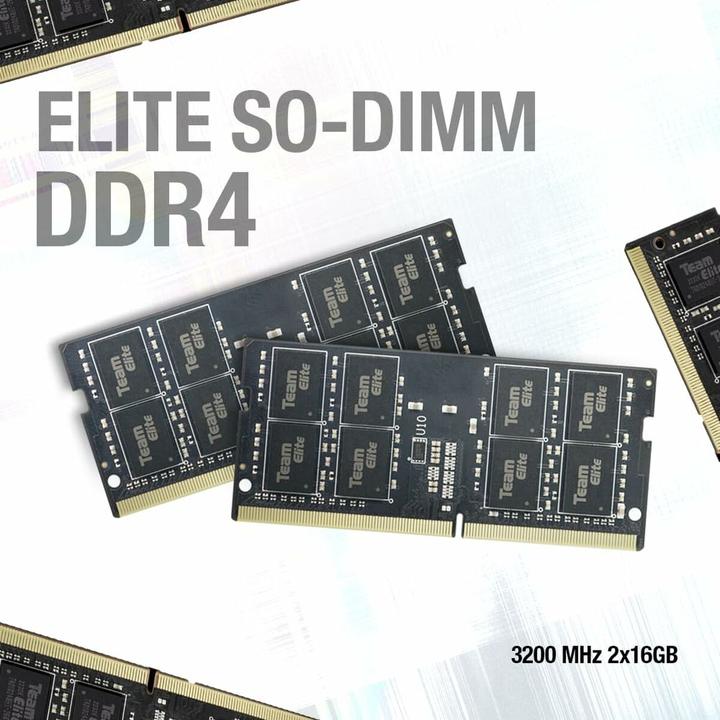 Productafbeelding Team Group Notebook geheugen Elite 8GB DDR4 3200MHz SODIMM CL22 1.2V (1 x 8GB, 3200 MHz, DDR4 RAM, SO-DIMM)