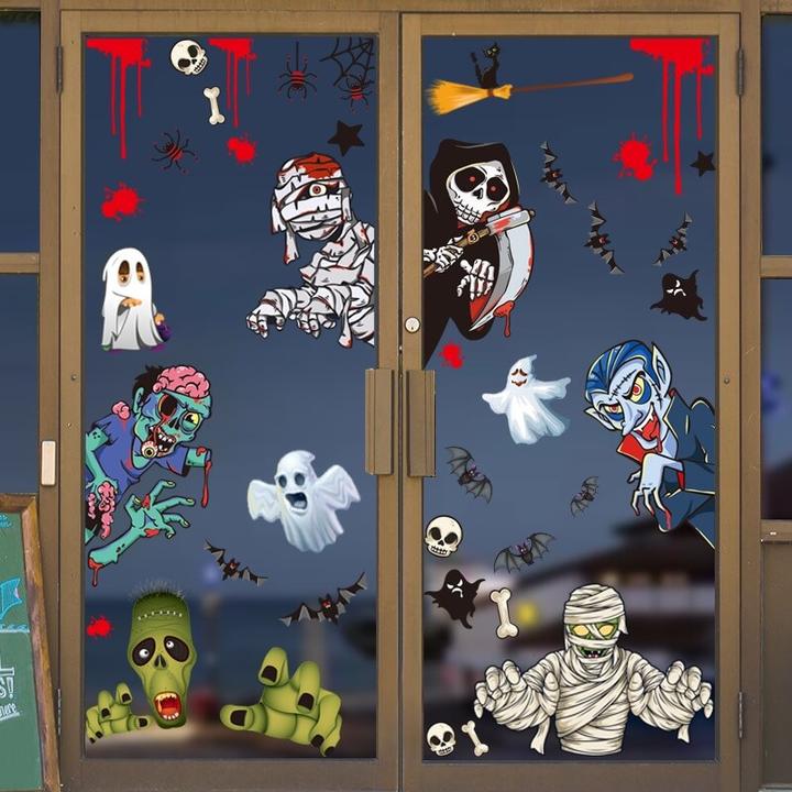 Actual product image Cover-Discount Halloween window sticker tattoo