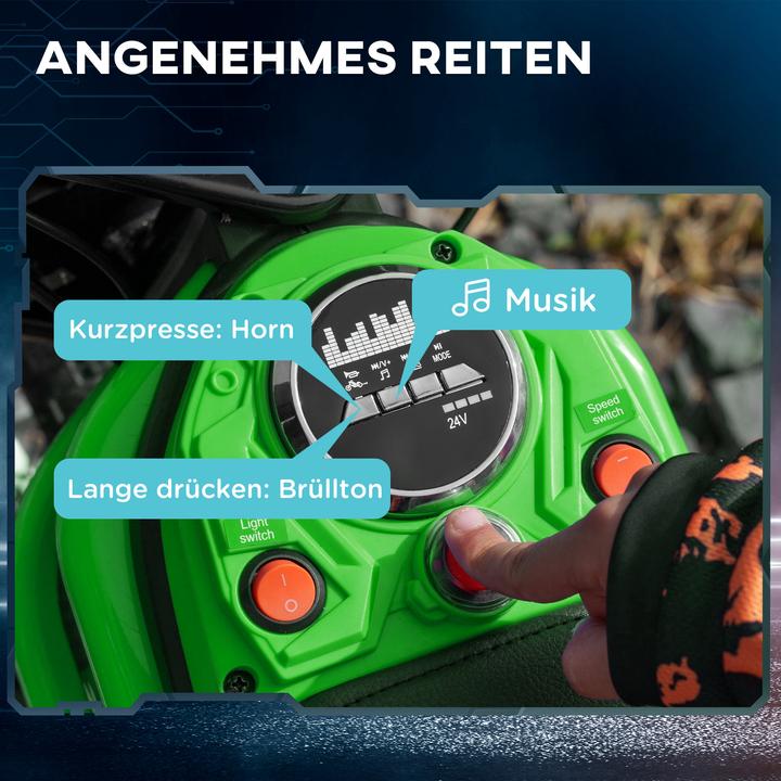 Produktbild Homcom Kinder Elektro-Motorrad Kunststoff, Metall Grün (12 V)