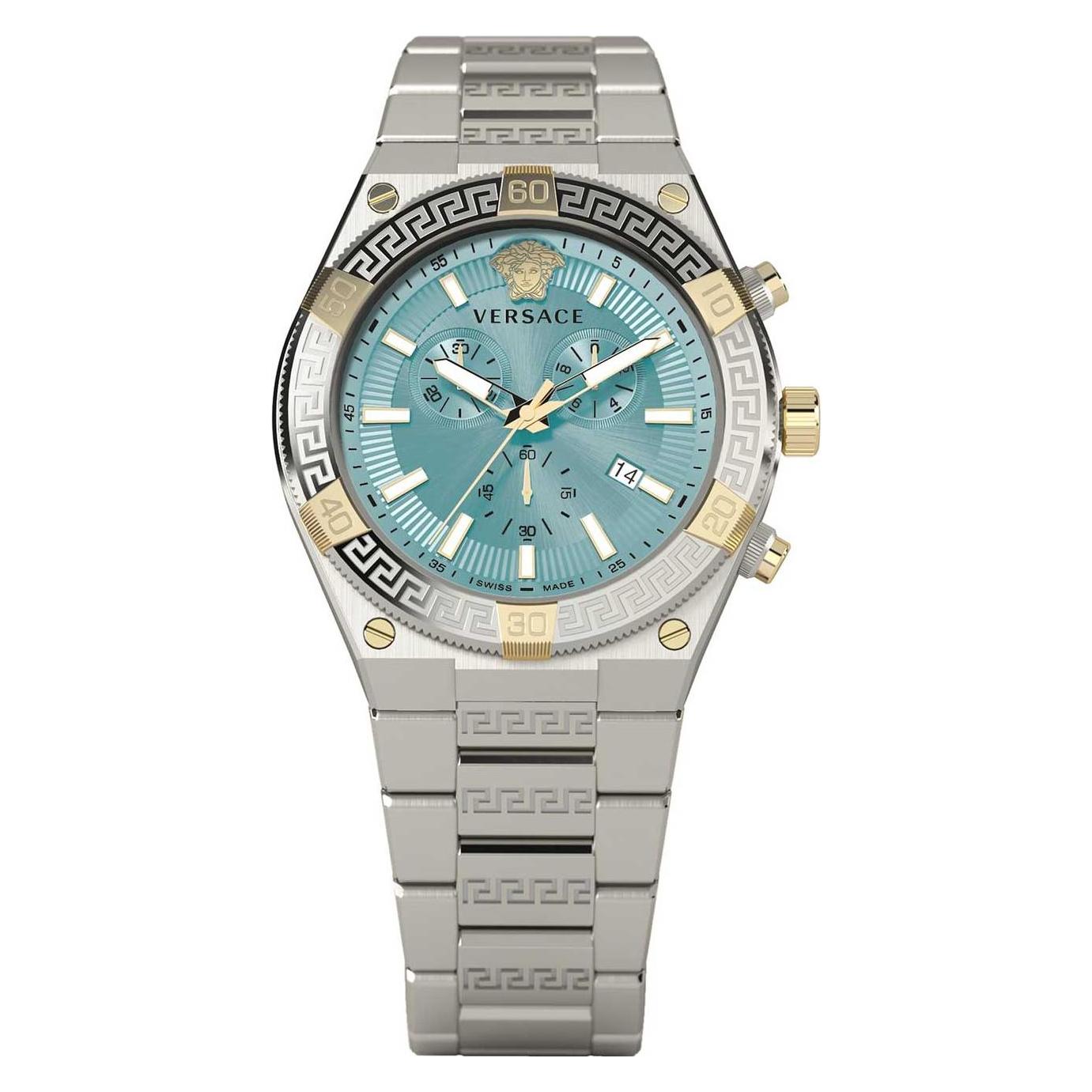 Versace, Horloge, VESO01223, Zilver, (Zwitserse Makelij, Chronograaf, 46 mm)
