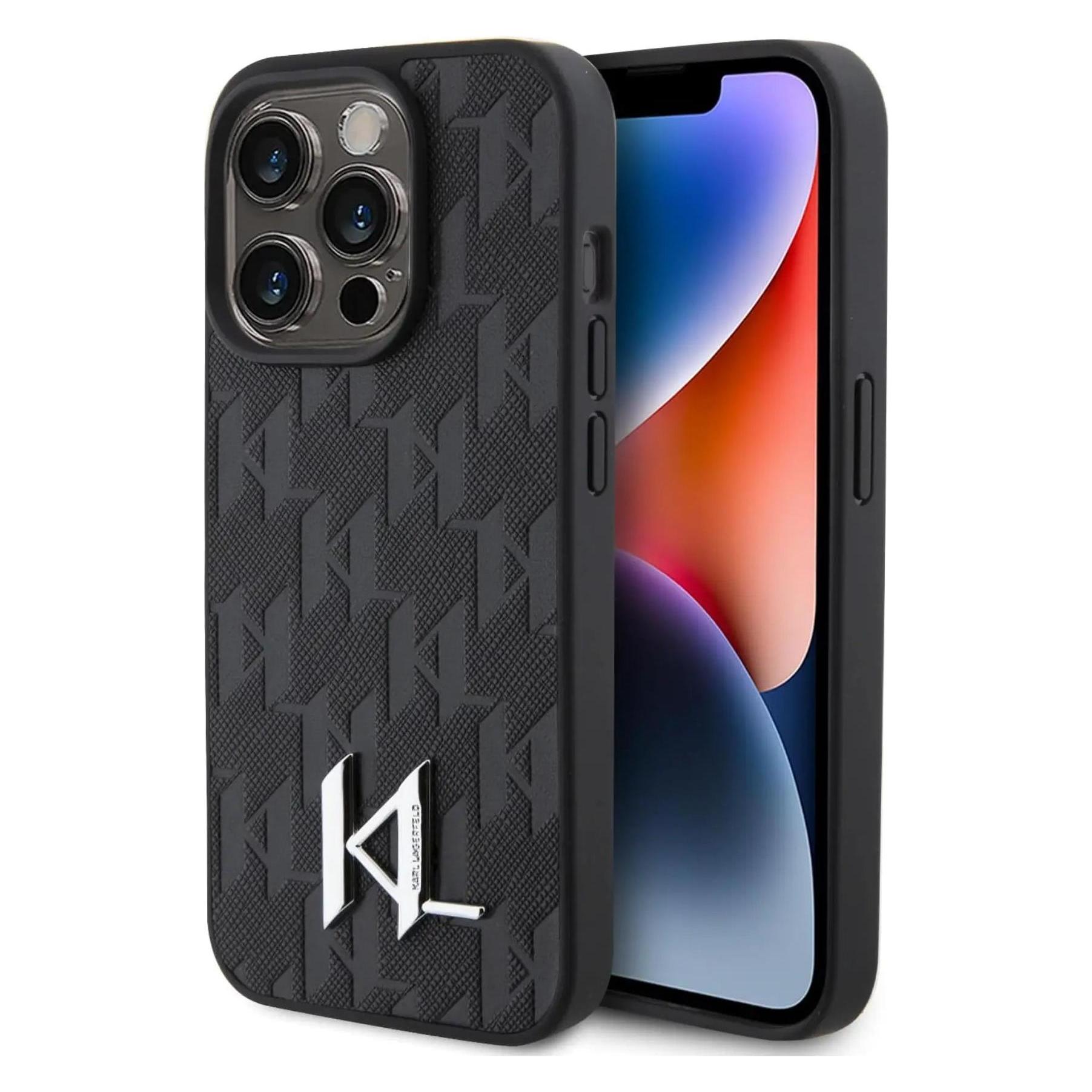Karl Lagerfeld Hard Case (Apple IPhone 15 Pro), Smartphone Hülle, Schwarz