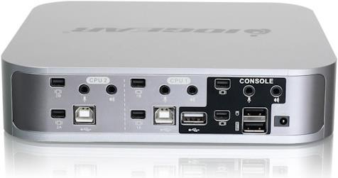 Actual product image Iogear GCS1924, KVM Switch, 4 Port, DualView Mini DisplayPort