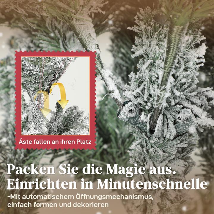 Actual product image Homcom Weihnachtsbaum Kunststoff, Metall Grün+Weiss (150 cm)
