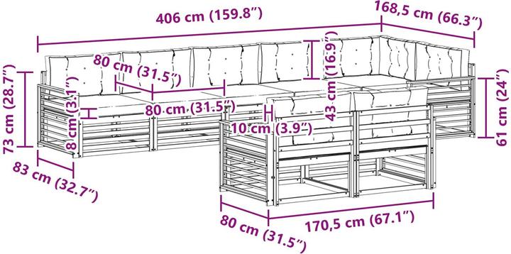 Produktbild vidaXL Outdoor-Sofagarnitur