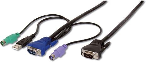 Actual product image Digitus Cable set PS2, USB, HDDB15 to KVM switches 5m