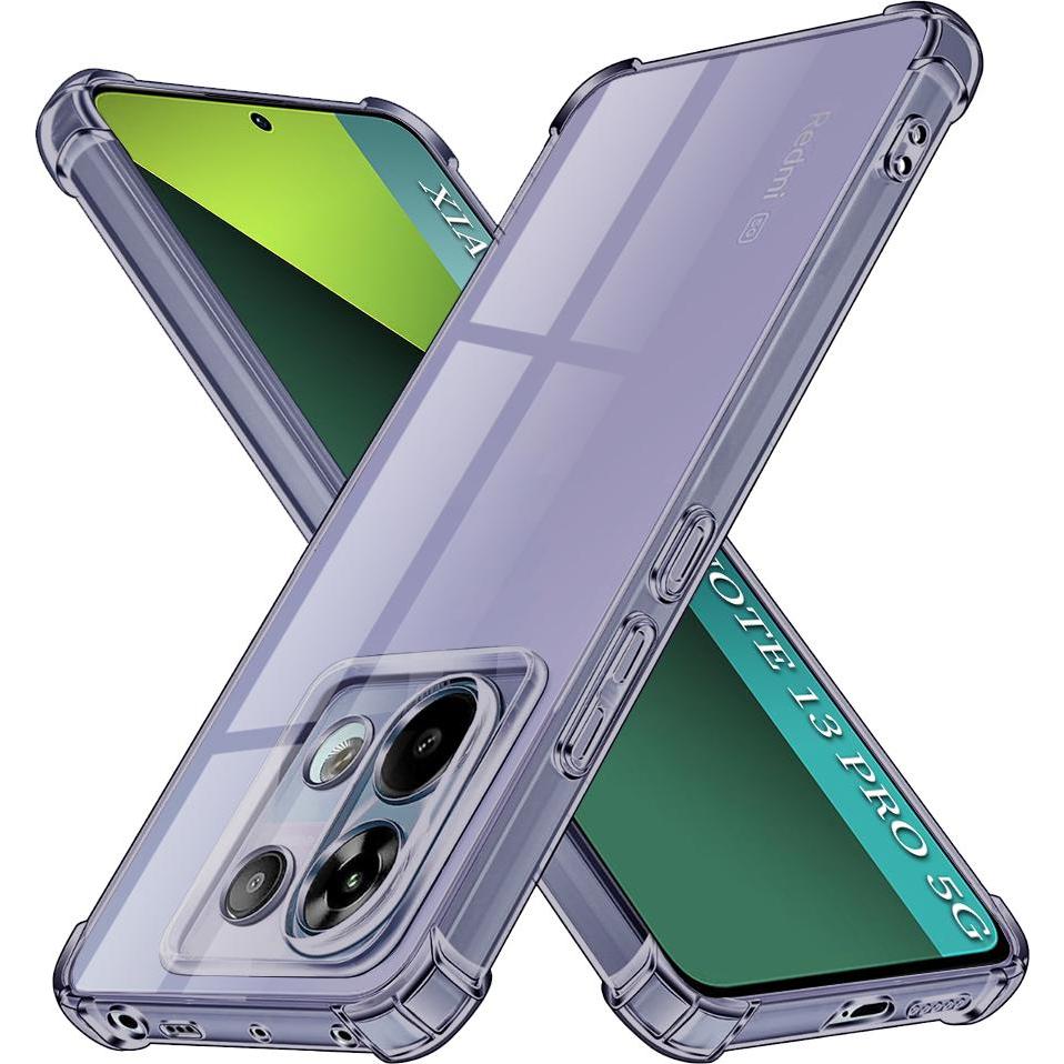Techsuit - Shockproof Clear Silicone - Xiaomi Redmi Note 13 Pro 5G / Poco X6 - Smoke Black (Xiaomi Poco X6, Xiaomi Redmi Note 13 Pro 5G), Cover smartp