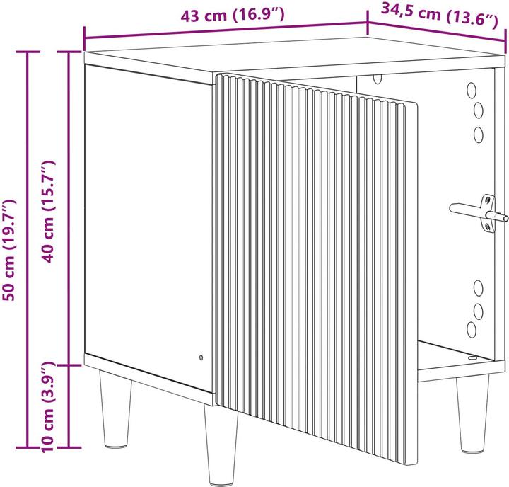 Immagine prodotto vidaXL Nachttisch (34.50 x 34.50 x 50 cm)