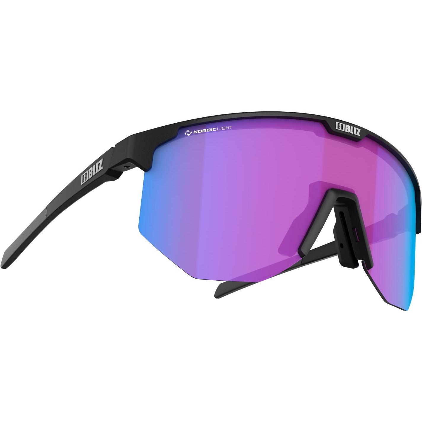 Bliz, Unisex, Sportbrille, Hero Small Nano Optics Nordic Light (Matt Black, Begonia, Violet w Blue Multi), Schwarz