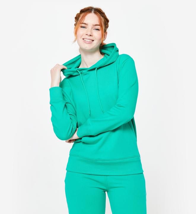 Immagine prodotto Domyos Felpa con cappuccio da donna in cotone - verde (L)