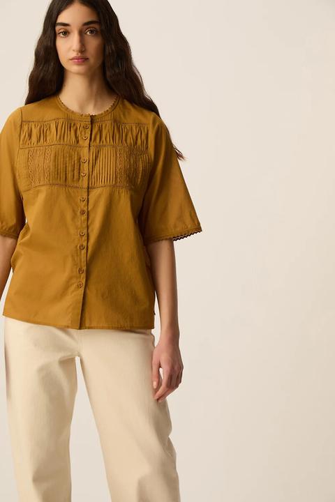 Immagine prodotto Des Petits Hauts Kurzärmelige Bluse mit Spitzendetails (XL)