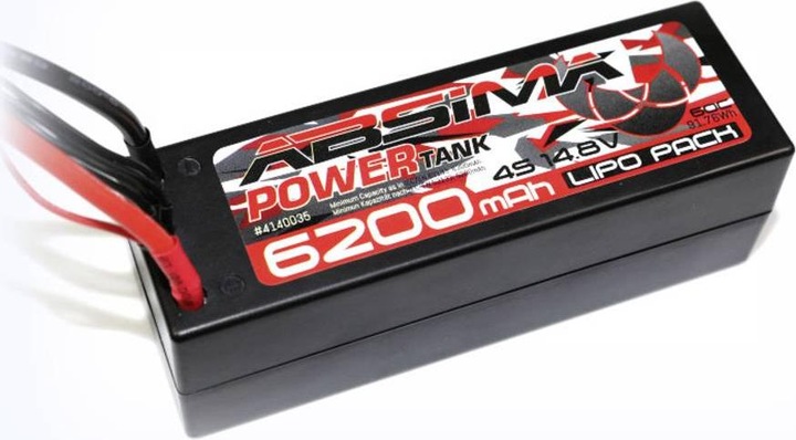 Immagine prodotto Absima Modello di batteria (LiPo) 14.8 V 6200 mAh 60 C Hardcase XT90 (14.80 V, 6200 mAh)