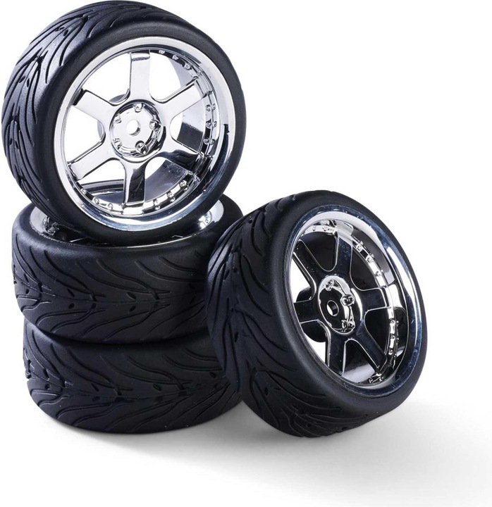 Actual product image Carson 1:10 Wheel set 6 sp. design (4) chrome