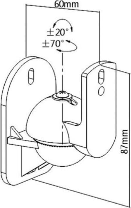 Actual product image Velleman Loudspeaker Wall Bracket (1 Pair) (1 pair, Wall installation, Rotatable)