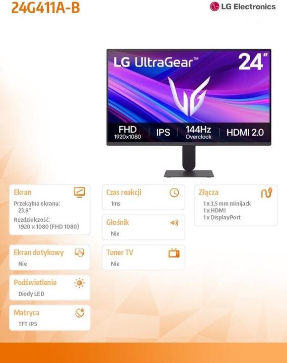 Produktbild LG 24G411A-B.AEU (1920 x 1080 Pixel, 23.80")