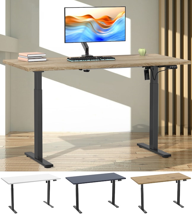 Produktbild VCM Schreibtisch verstellbar Lona 110x80 sw (110 x 80 x 120 cm)