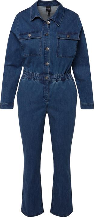 Produktbild Ulla Popken Jeans-Boilersuit, Jeans-Overall, Hemdkragen, Langarm (56)