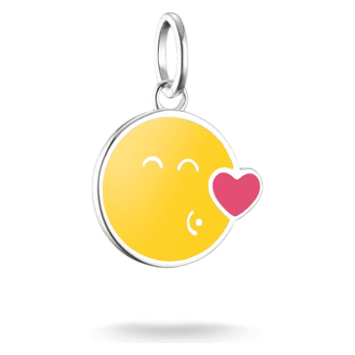 Thomas Sabo, Kettenanhänger, Smiley World Kiss Charm-Anhänger Connect Silber, (Emaille, Silber 925, Sterling Silver)