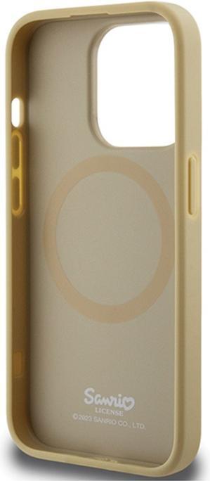 Actual product image Hello Kitty HKHMP15XPGHCKD iPhone 15 Pro Max 6.7" złoty/gold hardcase Leather Kitty Head MagSafe (Apple iPhone 15 Pro Max)