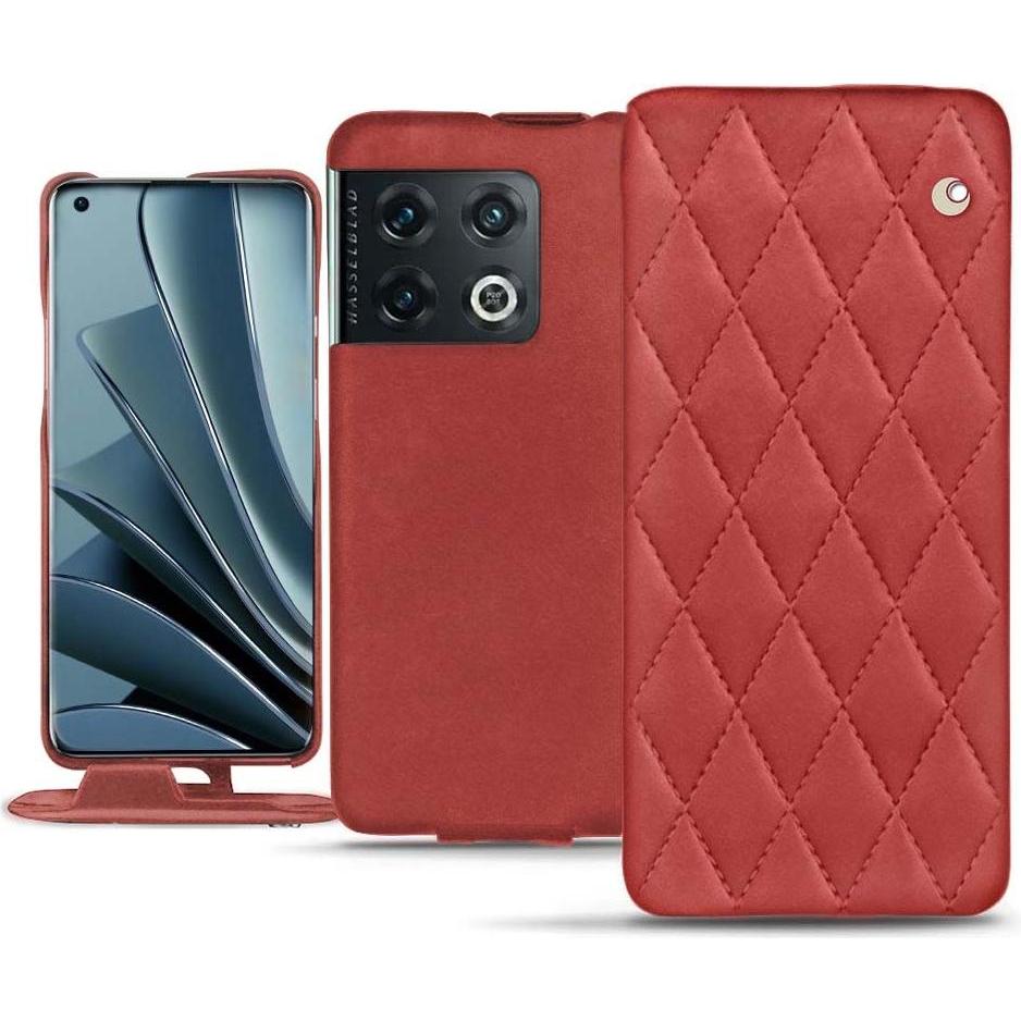 Noreve Lederschutzhülle vertikal (OnePlus 10 Pro), Smartphone Hülle, Rot
