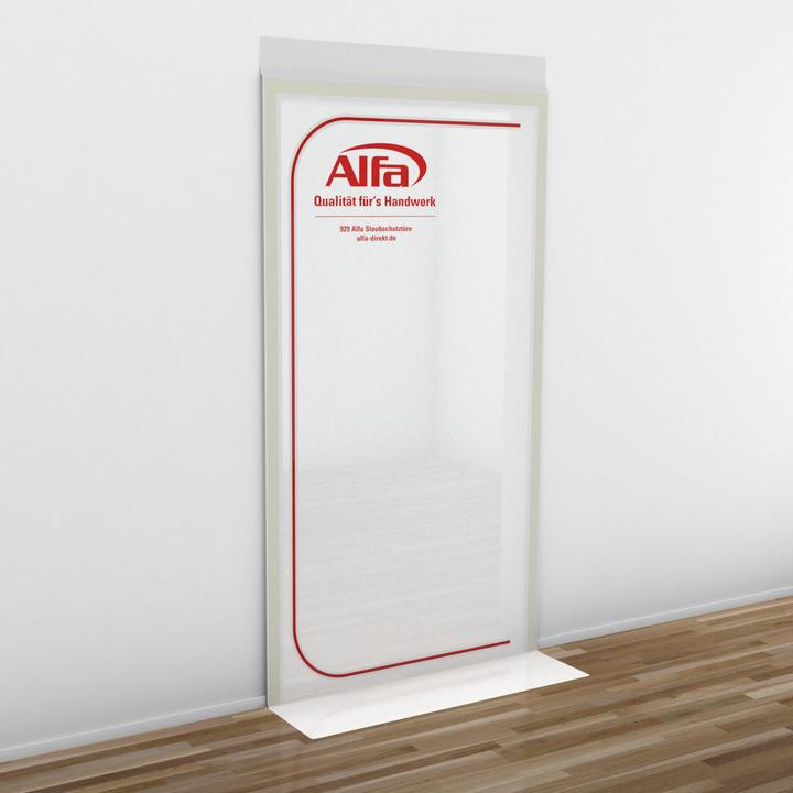 Immagine prodotto Alfa Staubschutztür 1,1 m x 2,4 m inkl. Klebeband Staubtüre Schutztür Bautür Baustellentür Staubvorhang (2.40 m)