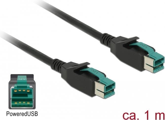 Produktbild Delock 85492 PoweredUSB Kabel Stecker 12 V (1 m, USB 2.0)