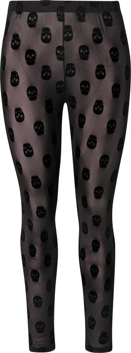 Produktbild Ulla Popken Strumpf-Leggings, Totenköpfe, Mesh