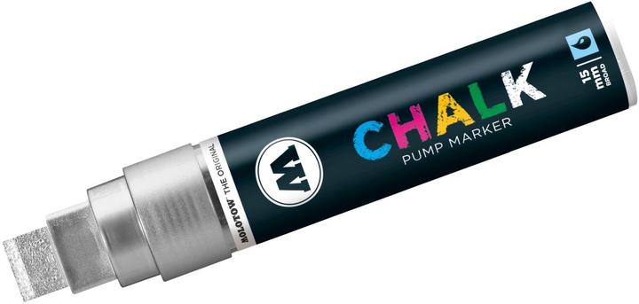 Actual product image Molotow Window marker chalk refillable 15mm metallic silver (Silver, 15 mm, 1 x)