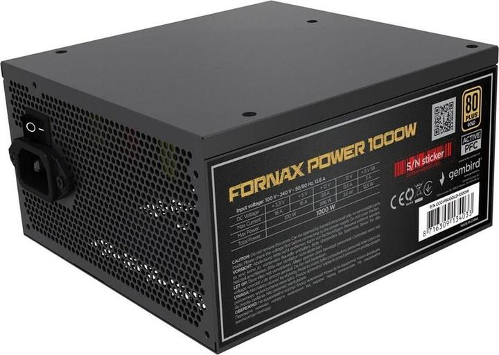 Produktbild Gembird CCC-PSUGOLD-1000W Netzteil Fornax Power 1000W aktiv PFC 12cm Lüfter 80+Gold (1000 W)