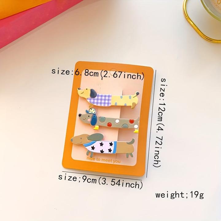 Produktbild Activity Board 3pcs Cartoon Acryl Welpe Haar Clip Set, süsse kleine Tier Haar Zubehör (3 Stk.)